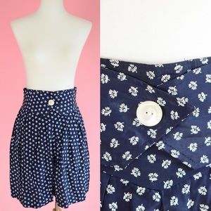 💙 90s High Waist Blue Floral Vintage Shorts